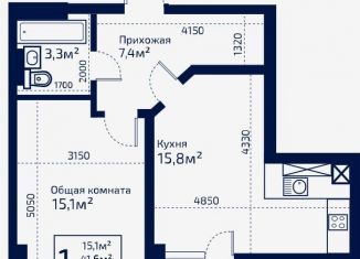 Продается однокомнатная квартира, 44.2 м2, Крым, Живописная улица, 22