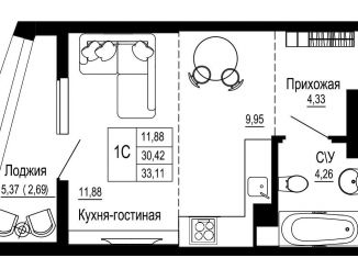 Продажа квартиры студии, 33 м2, Ростовская область, Привокзальная улица, 1