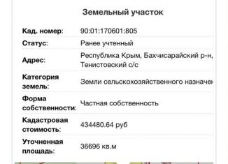 Земельный участок на продажу, 366 сот., село Тенистое, улица Мичурина