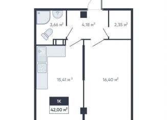 Продажа 1-комнатной квартиры, 42 м2, Мурино, улица Шоссе в Лаврики, 64к4