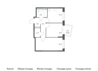 Двухкомнатная квартира на продажу, 52.1 м2, поселение Филимонковское, жилой комплекс Квартал Марьино, к4