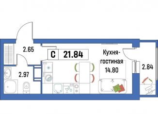 Продаю квартиру студию, 21.8 м2, Ленинградская область