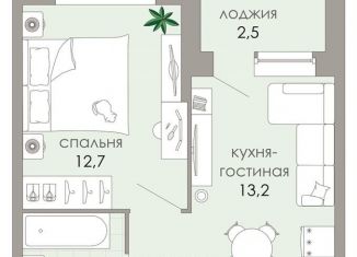 Продается 1-комнатная квартира, 37.2 м2, Тверская область