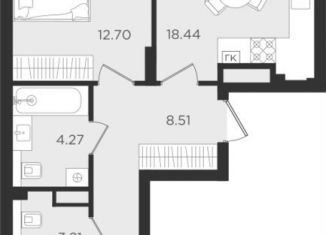 2-комнатная квартира на продажу, 62.5 м2, Калининград, Ленинградский район