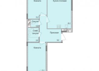 Двухкомнатная квартира на продажу, 57.6 м2, Ижевск, жилой район Ракетный