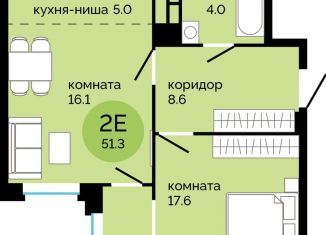 Продам 2-комнатную квартиру, 51.3 м2, Пермь, улица Яблочкова, 5к4, Свердловский район