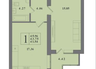 Продам 1-комнатную квартиру, 43.8 м2, Калининград, Крейсерская улица, 13к1