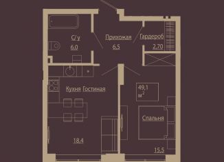 Двухкомнатная квартира на продажу, 48.4 м2, Новосибирск, улица Чаплыгина, 54, метро Площадь Гарина-Михайловского