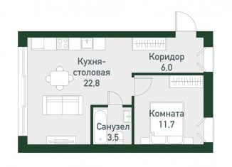 Продается 1-ком. квартира, 43.7 м2, Челябинская область, Спортивная улица, 20