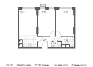 Продаю 1-комнатную квартиру, 55.3 м2, Красногорск, жилой комплекс Спутник, к14