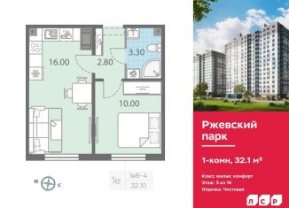 Продам 1-комнатную квартиру, 32.1 м2, Ленинградская область