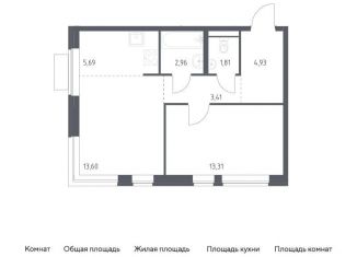 Продается 1-комнатная квартира, 45.7 м2, Ленинский городской округ, жилой комплекс Новое Видное, 14.1