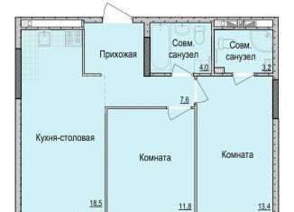 2-ком. квартира на продажу, 59.5 м2, Удмуртия, Красная улица, 118к2