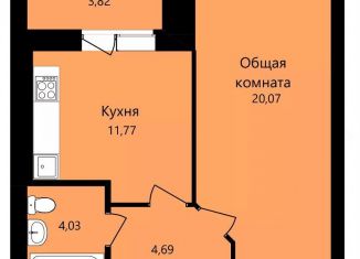 Продается однокомнатная квартира, 42.5 м2, Мордовия, улица Филатова, 11