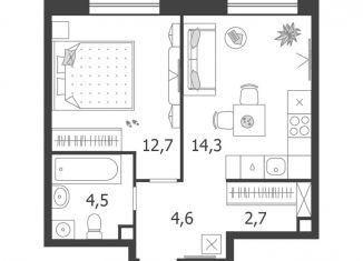1-комнатная квартира на продажу, 38.8 м2, Москва, 3-я очередь, к6, метро Технопарк