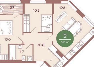 Продажа двухкомнатной квартиры, 61.9 м2, Пенза, Железнодорожный район, жилой комплекс Норвуд, с5
