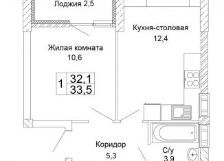 Продажа 1-ком. квартиры, 33.5 м2, Волгоград