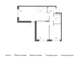 Продается 2-комнатная квартира, 63.2 м2, Московская область, жилой квартал Новоград Павлино, к34