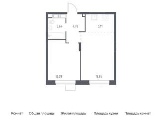 Продается 1-ком. квартира, 41.7 м2, Московская область, жилой квартал Новоград Павлино, к34