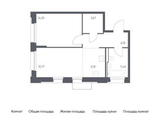 Продам однокомнатную квартиру, 48.2 м2, Москва, метро Зябликово