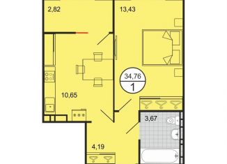 Продам 1-комнатную квартиру, 34.8 м2, Краснодар