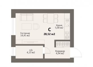 Продам 1-ком. квартиру, 28.5 м2, Челябинская область