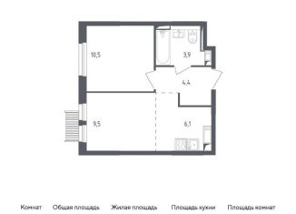 Однокомнатная квартира на продажу, 34.4 м2, Мытищи, жилой комплекс Мытищи Парк, к4.1
