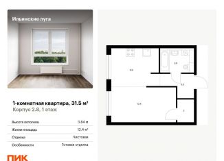 Продается однокомнатная квартира, 31.5 м2, Московская область, жилой комплекс Ильинские Луга, к2.8