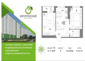 Продается двухкомнатная квартира, 54.7 м2, Тверь, Оснабрюкская улица, 12, ЖК Мичуринский