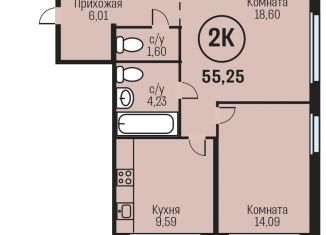Продажа двухкомнатной квартиры, 55.3 м2, Алтайский край, Южный тракт, 15к3