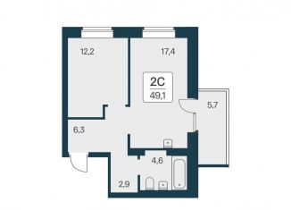 Продам 1-комнатную квартиру, 49.1 м2, Новосибирск, метро Гагаринская