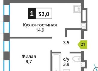 Продаю однокомнатную квартиру, 32 м2, Красногорск