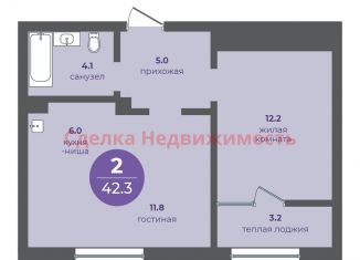 Продается 2-комнатная квартира, 42.3 м2, Красноярск, Кировский район, Апрельская улица, 9