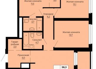 Четырехкомнатная квартира на продажу, 93.7 м2, Свердловская область