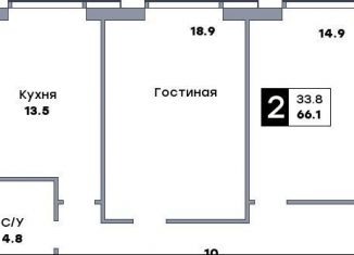 2-ком. квартира на продажу, 66.1 м2, Самара, метро Гагаринская