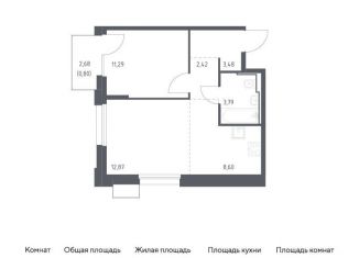 1-комнатная квартира на продажу, 43.3 м2, Москва, метро Зябликово, жилой комплекс Квартал Герцена, к2