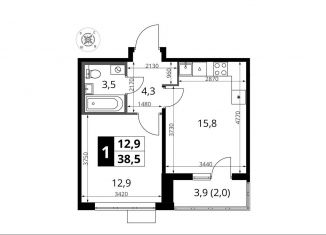Продам однокомнатную квартиру, 38.5 м2, Московская область