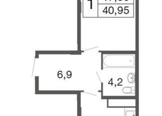 Продам однокомнатную квартиру, 41 м2, Апрелевка, Пролетарский тупик, 1