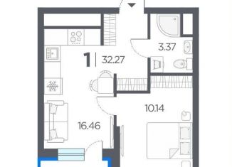 Продажа 1-комнатной квартиры, 32.3 м2, Рязанская область