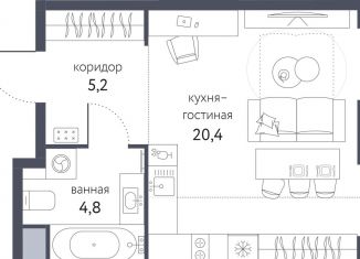 Квартира на продажу студия, 30.4 м2, Москва, Тагильская улица, 4В, ВАО