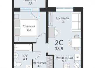 Двухкомнатная квартира на продажу, 36.7 м2, Новосибирская область, Большая улица, 23