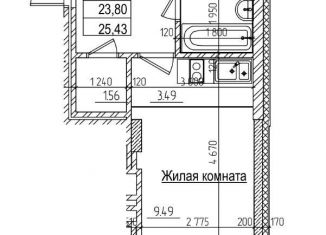 Продам квартиру студию, 25.4 м2, Новосибирск, улица Дуси Ковальчук, 242, метро Красный проспект
