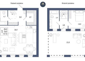 Продаю 1-комнатную квартиру, 107.8 м2, Смоленск, Промышленный район