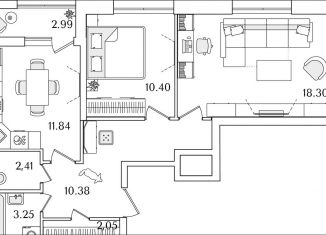 Продам 2-комнатную квартиру, 60.1 м2, Санкт-Петербург, муниципальный округ Финляндский