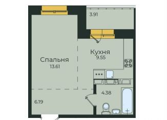 Продам квартиру свободная планировка, 37.6 м2, Иркутск, улица Пискунова, 132