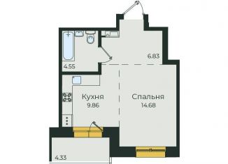 Квартира на продажу со свободной планировкой, 40.3 м2, Иркутск, улица Пискунова, 132