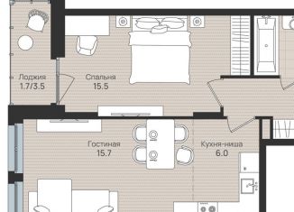 Продаю 2-ком. квартиру, 49.2 м2, Пермь, Индустриальный район