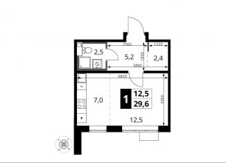 Продается квартира студия, 29.6 м2, Московская область