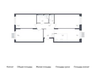 Трехкомнатная квартира на продажу, 79.8 м2, Московская область, жилой комплекс Мытищи Парк, к4.2