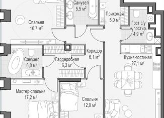 2-комнатная квартира на продажу, 108.4 м2, Москва, метро Улица 1905 года